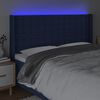vidaXL LED Kopfteil Blau 163x16x118/128 cm Stoff