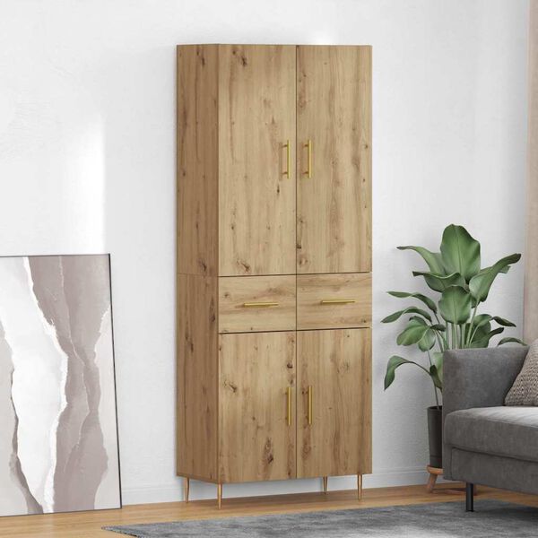 vidaXL Highboard Artisan-Eiche 69,5 x 34 x 180 cm Holzwerkstoff