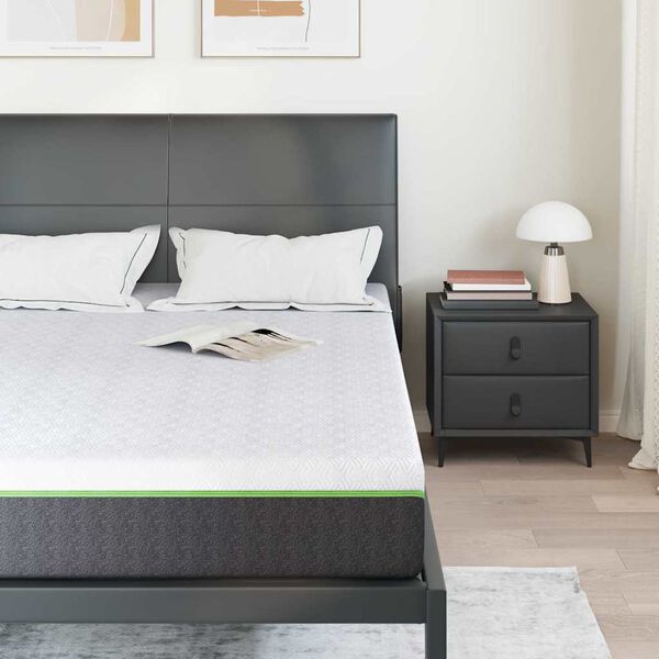 vidaXL Matratze Wei&szlig; und Grau 140 x 190 cm Jacquard-Stoff