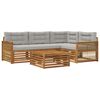 vidaXL Outdoor-Sofagarnitur 5 stk. Nat&uuml;rlich und Hellgrau