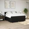 vidaXL Boxspringbett mit Matratze Schwarz 200x200 cm Stoff