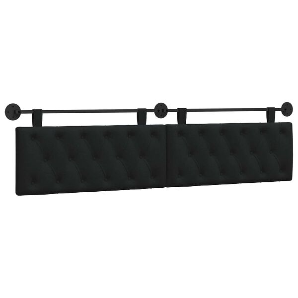 vidaXL H&auml;ngevorderseite Wandmontiert Schwarz 210 x 55 x 7 cm Stoff