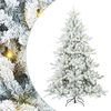 vidaXL K&uuml;nstlicher klappbarer Weihnachtsbaum Wei&szlig; 210 cm PVC und Stahl