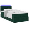 vidaXL Ottoman-Bett mit Matratze & LEDs Dunkelgr&uuml;n 90x190 cm Samt