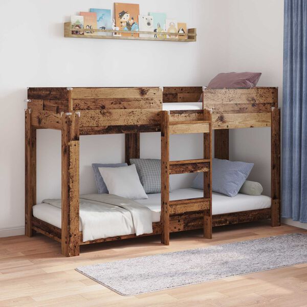 vidaXL Etagenbett f&uuml;r Kinder Altholz 75 x 190 cm Holzwerkstoff