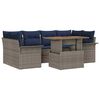 vidaXL Garten-Sofa-Set 7 stk. Grau und Marineblau