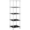 vidaXL Regal mit 5 Ablagen Schwarz 40x40x130 cm Hartglas