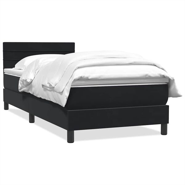 vidaXL Boxspringbett mit Matratze Schwarz 100x220 cm Samt