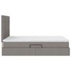 vidaXL Bett mit Stauraum und LED mit LED Taupe 140 x 190 cm Polyester