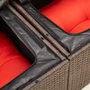 vidaXL Gartensofa mit Kissen 2-Sitzer Braun Poly Rattan