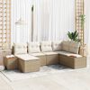 vidaXL Gartensofa-set mit Kissen 6 pcs Beige Poly-Rattan