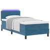 vidaXL LED Boxspringbett mit Matratze Dunkelblau 100 x 200 cm Samt