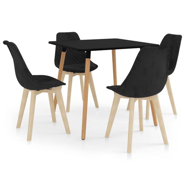 vidaXL 5-tlg. Essgruppe Schwarz