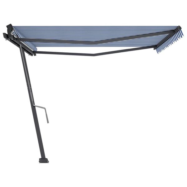 vidaXL Standmarkise Manuell Einziehbar 400x350 cm Blau/Weiß