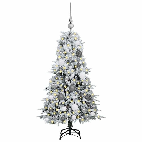 vidaXL K&uuml;nstlicher klappbarer Weihnachtsbaum Wei&szlig; 120 cm PE und PVC