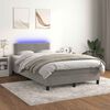 vidaXL Boxspringbett mit Matratze & LED Hellgrau 120x190 cm Samt