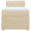 vidaXL Boxspringbett mit Matratze Creme 90x200 cm Stoff