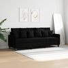 vidaXL 3-Sitzer-Sofa Schwarz 180 cm Stoff