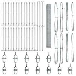 vidaXL Zaunpfosten Silber 100 x 1,5 m (25 mm Maschenweite) Stahl