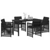 vidaXL Garten Essgruppe 5 pcs Schwarz Poly Rattan