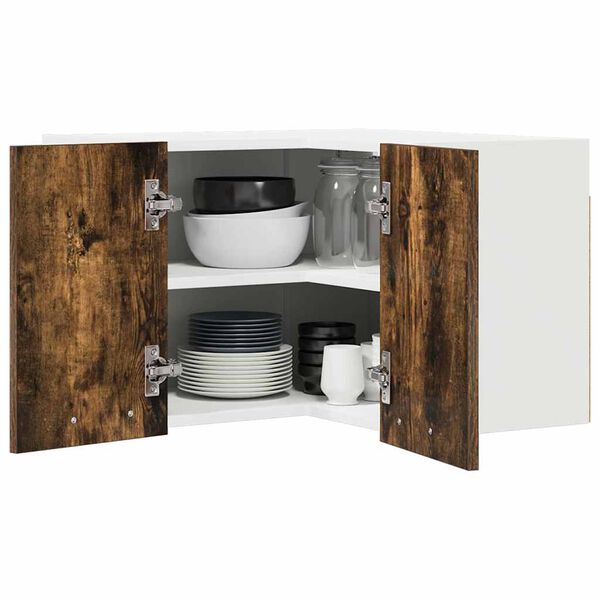 vidaXL H&auml;ngeschrank Ger&auml;ucherte Eiche und Wei&szlig; 57 x 57 x 40 cm