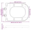 vidaXL Toilettensitz Schwarz 44,5 x 35 x 3,6 cm Duroplast
