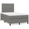 vidaXL Boxspringbett mit Matratze & LED Dunkelgrau 120x190 cm Stoff