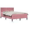 vidaXL Bettgestell mit Matratze mit Kopfteil Rosa 160 x 200 cm Samt
