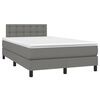 vidaXL Boxspringbett mit Matratze Dunkelgrau 120x200 cm Stoff