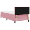 vidaXL LED Boxspringbett mit Matratze mit LED Rosa 90 x 190 cm Samt