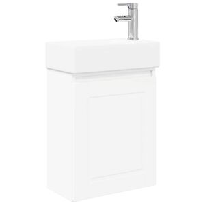 vidaXL Badezimmer Waschtischunterschrank mit Wasserhahn Wei&szlig;