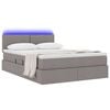 vidaXL Bett mit Stauraum und LED mit Matratze Taupe 140 x 200 cm Stoff