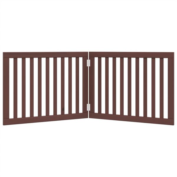 vidaXL 2-tlg. Hundetor Faltbar Braun 160 cm Pappelholz