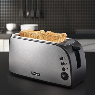 Bestron Toaster ATO900STE 1500 W Edelstahl XL