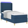 vidaXL Boxspringbett mit Matratze mit Kopfteil Blau 100 x 200 cm Stoff