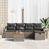 vidaXL Gartensofa-set mit Kissen mit Speicher 6 pcs Grau Poly-Rattan