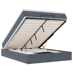 vidaXL Ottoman-Bett mit Matratze Dunkelgrau 140x190 cm Samt