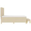 vidaXL Boxspringbett mit Matratze Creme 140 x 200 cm Stoff