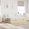 vidaXL Ottoman-Bett mit Matratzen Creme 200x200 cm Stoff