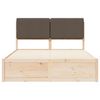 vidaXL Bettgestell mit gepolstertem Kopfteil Taupe 135 x 190 cm