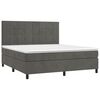 vidaXL Boxspringbett mit Matratze & LED Dunkelgrau 180x200 cm Samt