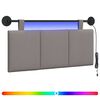 vidaXL H&auml;ngendes Kopfteil Mit LED Licht Taupe Stoff