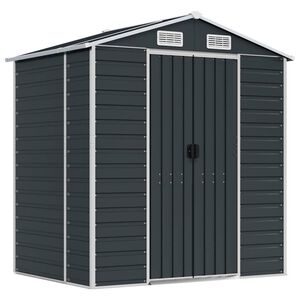 vidaXL Ger&auml;tehaus Anthrazit 191x130x198 cm Verzinkter Stahl