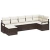 vidaXL Sofa Set 7 stk. Braun und Creme Poly-Rattan