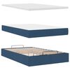 vidaXL Ottoman-Bett mit Matratze & LEDs Blau 120x190 cm Stoff