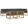 vidaXL Outdoor-Sofagarnitur 6 stk. Wei&szlig; und Anthrazit Polyester