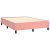 vidaXL Boxspringbett mit Matratze & LED Rosa 140x190 cm Samt