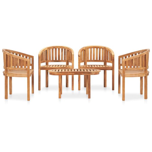 vidaXL 5-tlg. Garten-Lounge-Set Massivholz Teak
