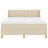 vidaXL Boxspringbett mit Matratze Creme 190 x 140 cm Polyester
