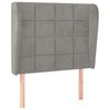 vidaXL Kopfteil mit Ohren Hellgrau 83x23x118/128 cm Samt